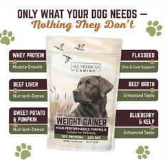 All American Canine polvo de hígado para perros, sabor suave favorece consumo diario.