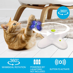 ALL FOR PAWS mariposa-rotacion-360: movimiento continuo que capta la atención del gato.