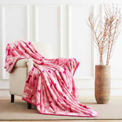 Allisandro manta para sofá rosa, protege muebles durante el descanso.