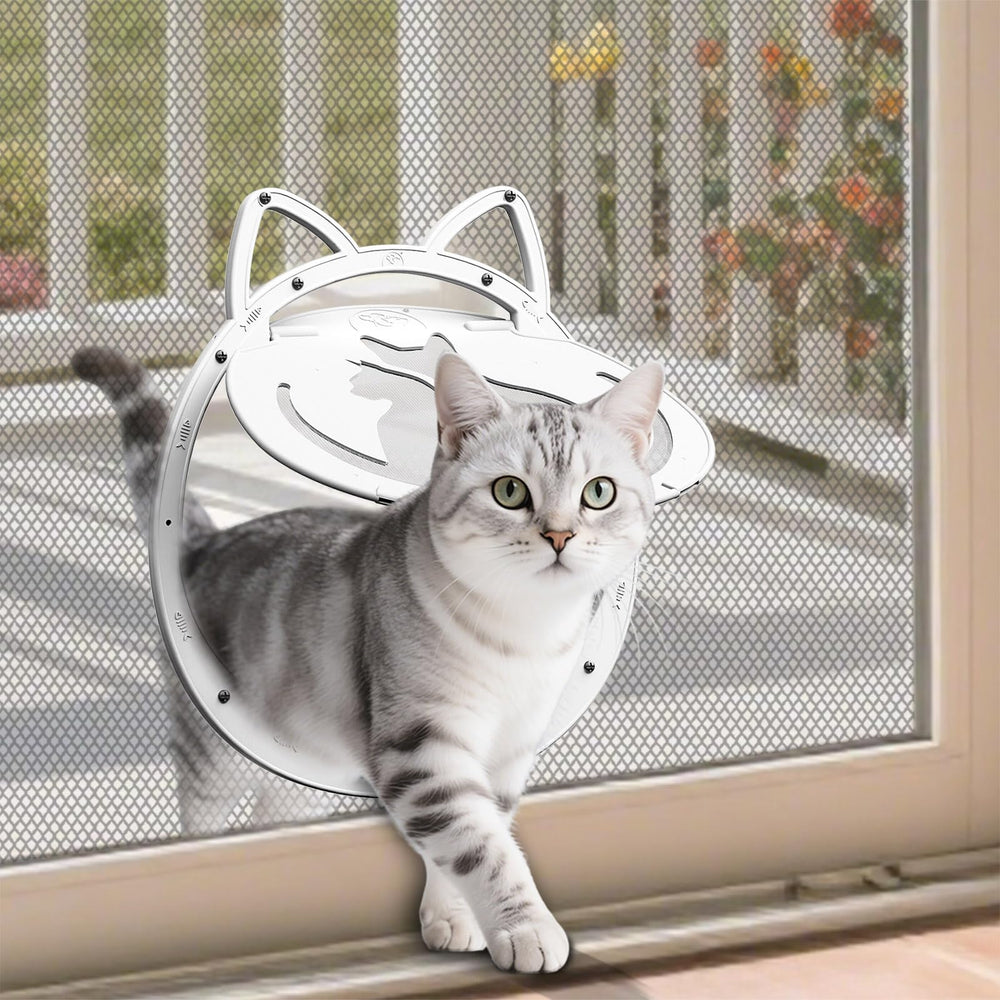 ALUMANI puerta-gato-mosquitera diseño único con orejas de gato para acceso cómodo