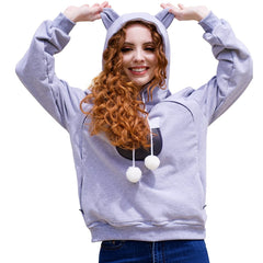 ALYC sudadera con capucha y transportín, bolso frontal para mascotas y comodidad diaria.