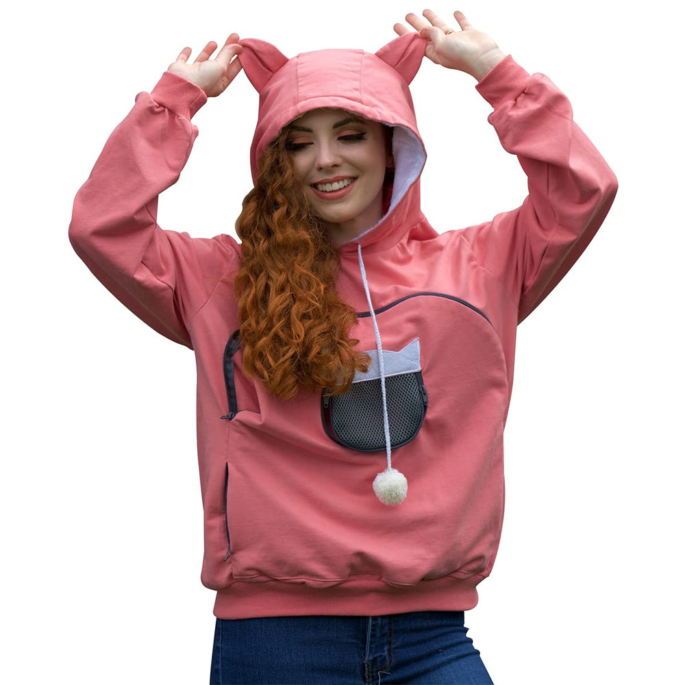 ALYC Sudadera porta-mascotas frontal con gran bolsillo para transportar mascota