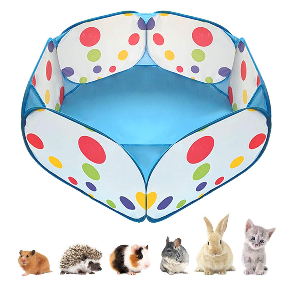 Amakunft corral portátil para mascotas azul abierto, ideal para exterior