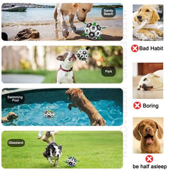 Bola interactiva Amasiver para perros, facilita atrapar y lanzar.