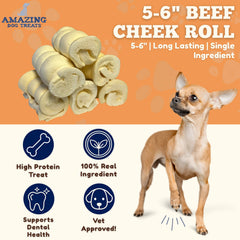 Amazing Dog Treats: rollos-cachete-res sin químicos para una masticación segura.
