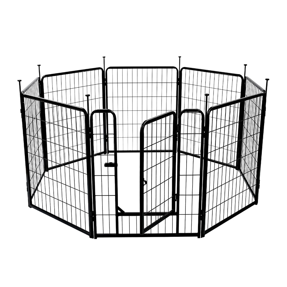 Amazon Basics Corral para Perro, 8 paneles con puerta, área de juego segura.