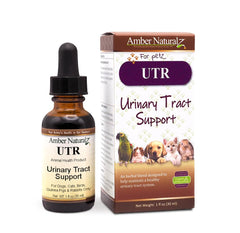 AMBER NATURALZ UTR: botella de vidrio y gotero para apoyo del tracto urinario.