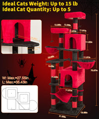 AMHANCIBLE arbol-gato-gotico, condos rojos escarlata para descanso cómodo.