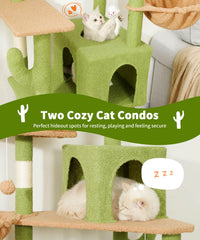 AMHANCIBLE Árbol para Gatos 70 pulgadas: perchas amplias para siestas cómodas.