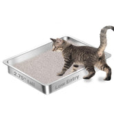 Caja Amibud de entrada baja en metal, facilita el acceso para gatos pequeños.