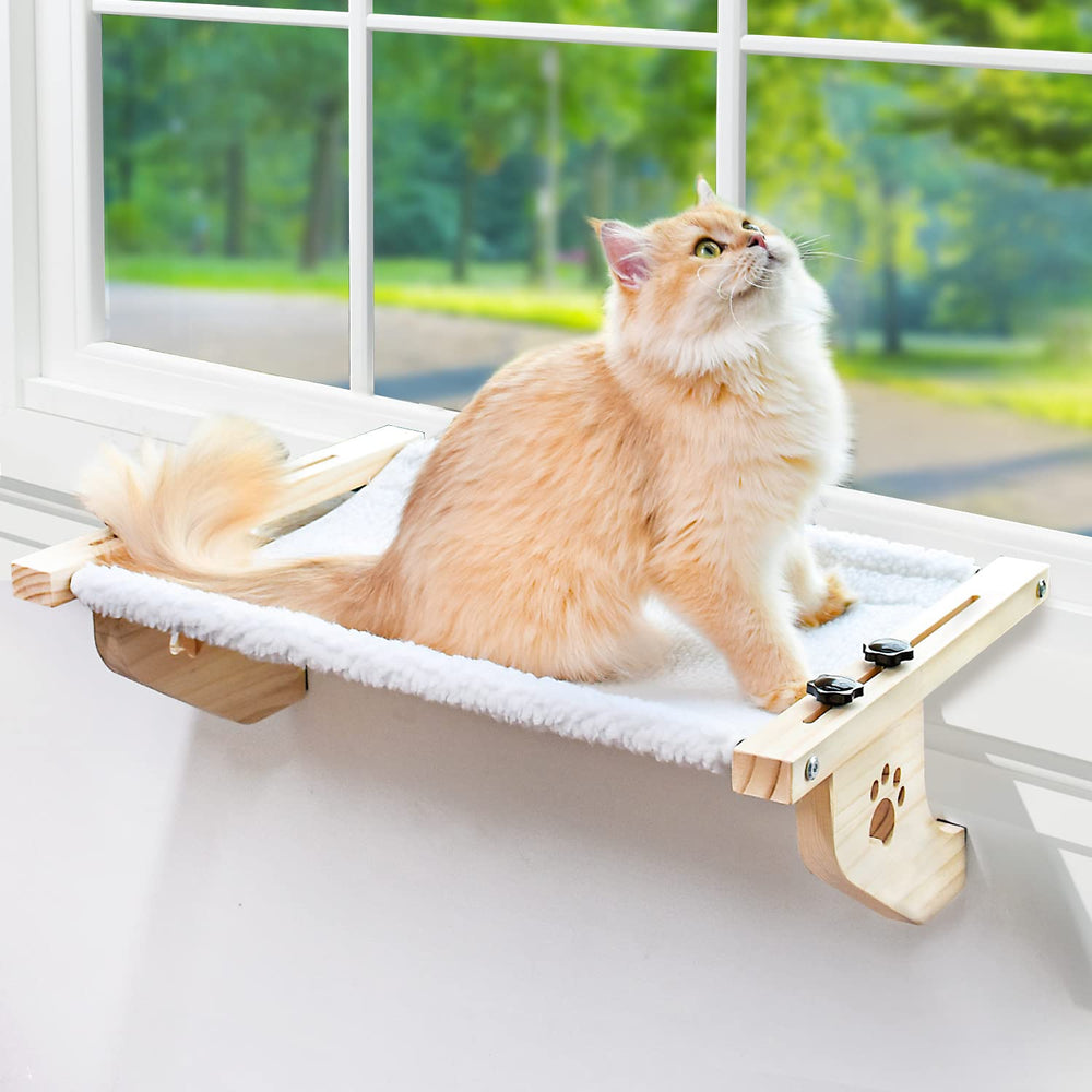 AMOSIJOY Cama-ventana-gato-grande con sol y vista exterior