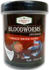 Amzey gusanos de sangre liofilizados en paquete, alimento proteico para acuario