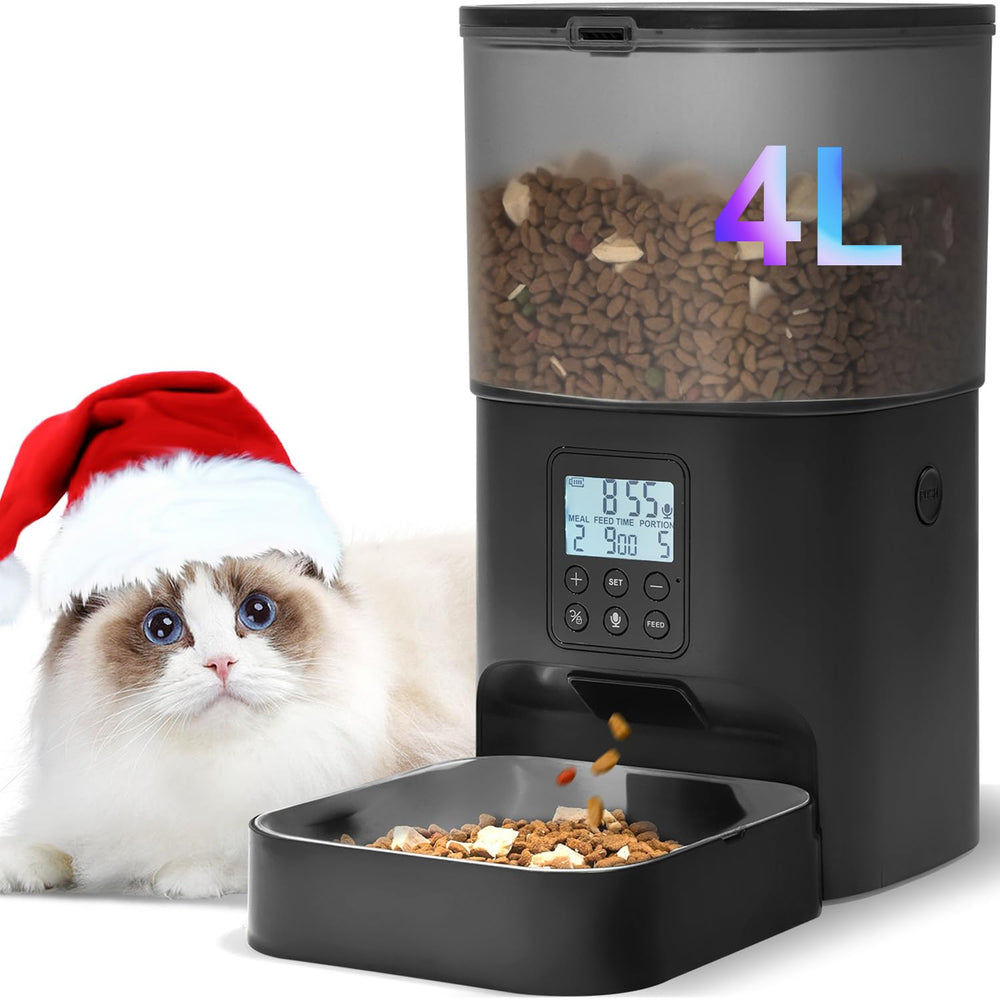 ANDOLL HOME alimentador automático para gatos, vista frontal con distribución suave.