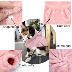 Anelekor detalle cierre snaps en sudadera conejo rosa para fácil vestirse.