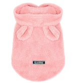 Anelekor sudadera con capucha orejas de conejo rosa, forro polar suave para mascotas.
