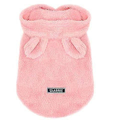 Anelekor sudadera rosa con capucha y orejas de conejo, cálida para paseos