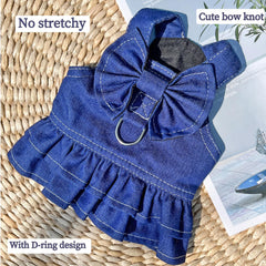 ANIAC vestido-denim-sin-mangas-para-perros, cómodo en clima cálido.