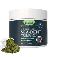 Animal Essentials Sea-Dent polvo dental para perros y gatos mejora el aliento y la limpieza