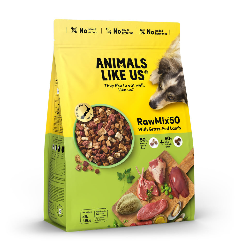 Animals Like Us RawMix50: trozos de cordero deshidratados para perros activos.