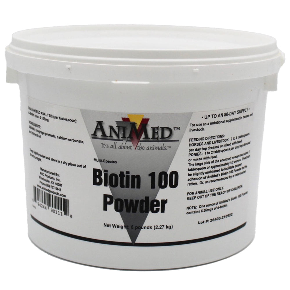 AniMed Biotina 100, botella de 5 libras para nutrición diaria de mascotas