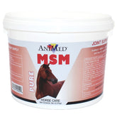 ANIMED Pure MSM en botella de 5 lb para apoyar movilidad diaria en caballos y perros.