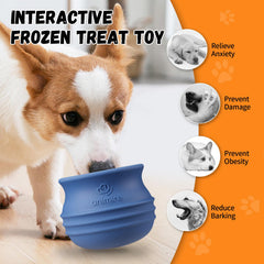 Animire Premios congelados para perros azul, mantiene frescura y lamido prolongado.