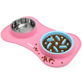 Anipaw lento comedero para perros en acero inoxidable favorece una ingesta pausada.
