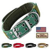 Collar táctico Annchwool con asa acolchada verde para mayor control durante paseos