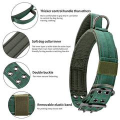 Collar Annchwool con doble hebilla verde para seguridad duradera