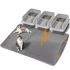 Anywish Almohadilla para gato doble capa captura arena y protege el suelo