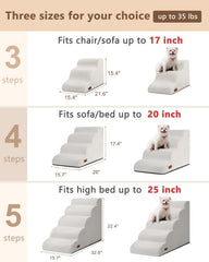 Aodisman escalera para perro en sofá, cuatro escalones, base estable