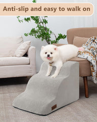 Aodisman escalones para perros junto a la cama, facilita subir para dormir.