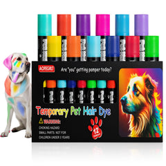 AOFEGRLT doce tintes temporales para pelo de perro: color vibrante y lavable.