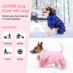 AOFITEE chaqueta impermeable azul para perros XL, ideal bajo lluvia.