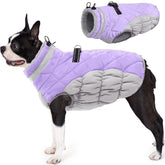 Chaqueta AOFITEE para perro con forro polar lilac, calor suave para paseos fríos.