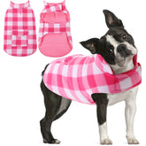 AOFITEE chaqueta para perro con plaid reversible, ideal para climas fríos.