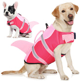 AOFITEE Salvavidas para perros tiburón, vista frontal, flotación estable para el agua.