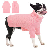 AOFITEE sudadera para perro rosa con cuello alto, ideal para días fríos.
