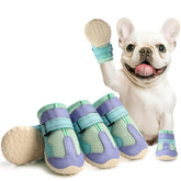 AOKOWN zapatos para perros tamaño 1, azul, protección para la pisada en invierno.
