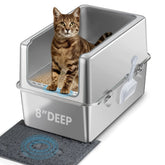 Aothey caja de arena XXL en acero inoxidable con tapa de metal, duradera.
