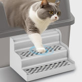 Aothey escalón doble para caja de arena facilita acceso cómodo a gatos mayores