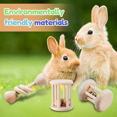Juguete de madera AOWPFVV para conejos, 2,36 pulgadas, se adapta a mascotas pequeñas.