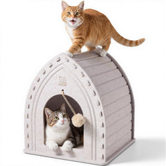 Apasiri casa gato interior, aislamiento cálido para noches frías.