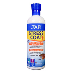 API Stress Coat: botella de 16 oz frente para acondicionar agua y proteger peces