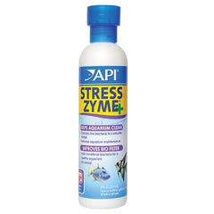 API Stress Zyme: botella 8onzas para limpieza del acuario y mantenimiento sencillo.