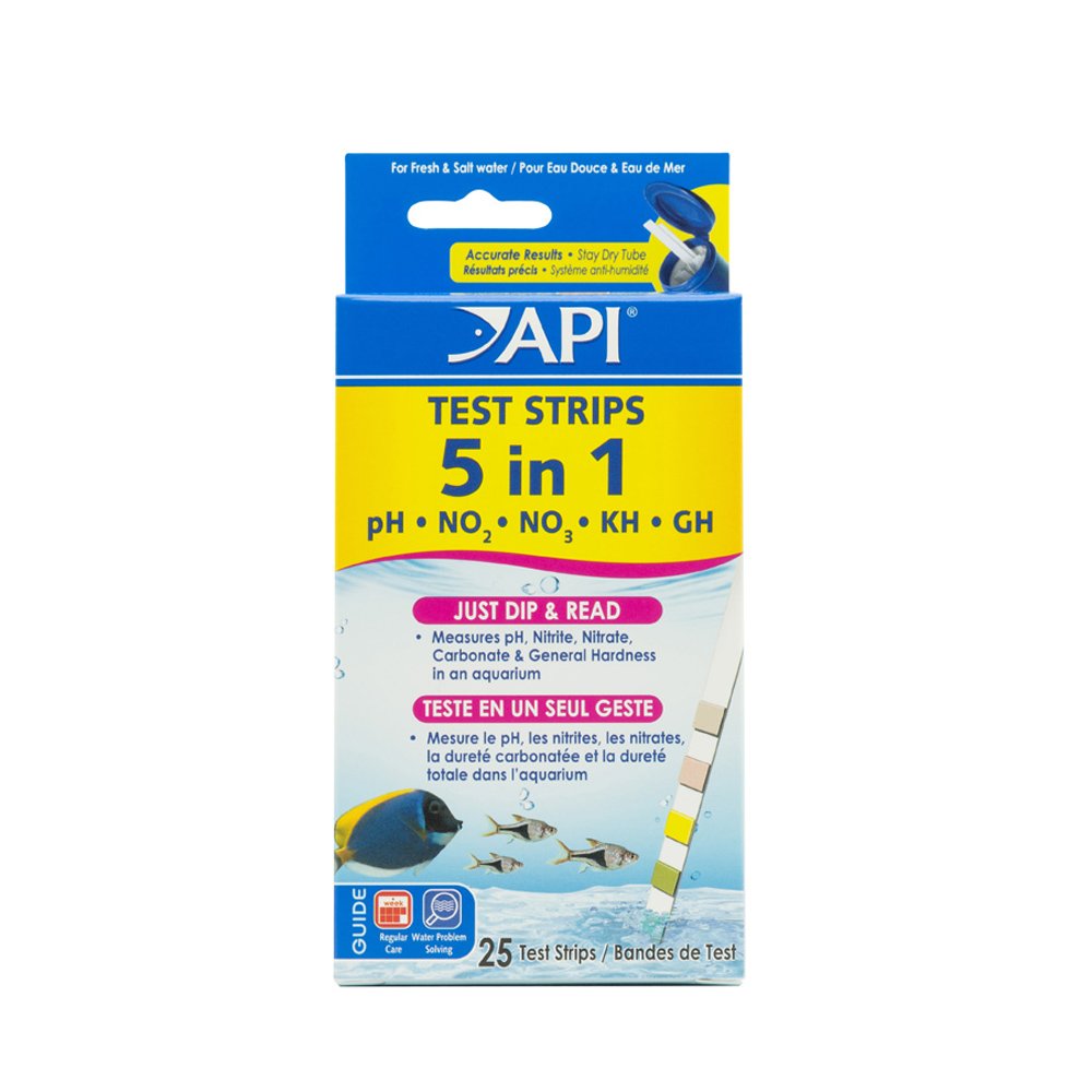 API 5-en-1 tiras para medir pH, nitrito, nitrato, dureza y carbonato en acuario