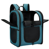 Apollo Walker Mochila Portapet Teal, vista exterior segura para mascotas en viajes.