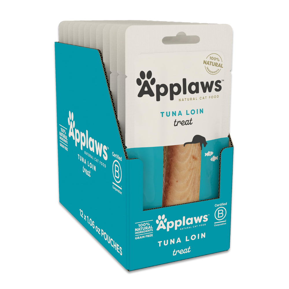 Applaws lomo entero de atún, snack proteico para gatos.