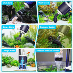 AQQA DC filtración triple para agua más limpia durante la limpieza.
