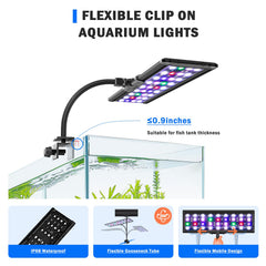 Luz AQQA LED de espectro completo para crecimiento de plantas acuáticas.